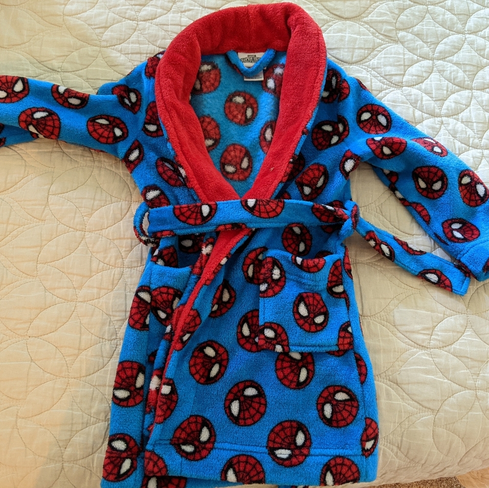 Boys Robes Spiderman Plaid 3T 4T